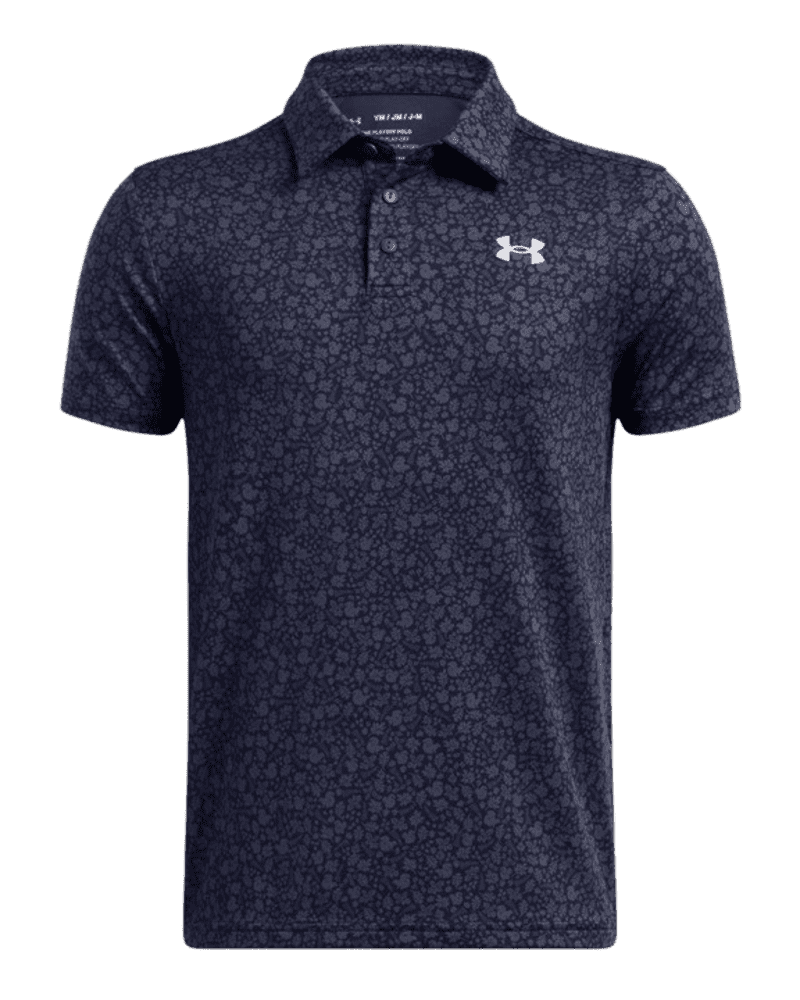 Under Armor Playoff Printed Junior Polo Navy/Grey