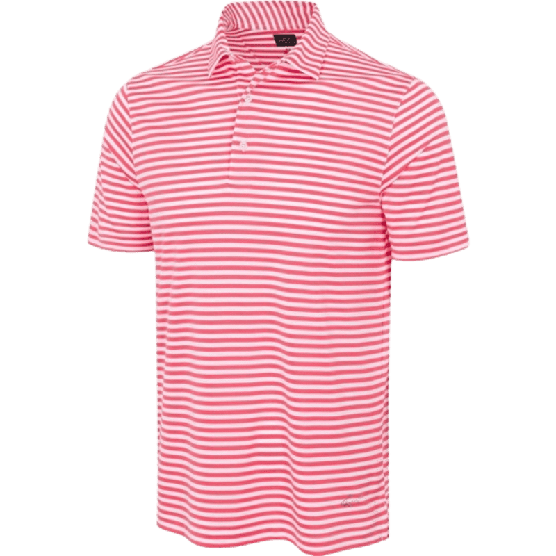 Greg Norman Microlux Men's Stripe Coral Cove/White Shirt 