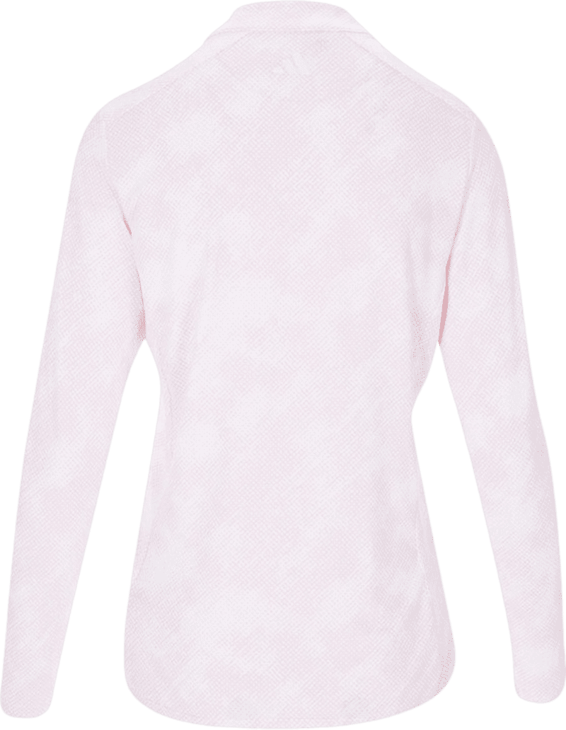 adidas Ultimate365 Printed Ladies Quarter-Zip Mock Neck Top Clear Pink