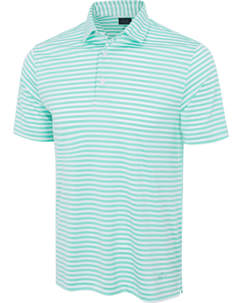 Greg Norman Microlux Men's Stripe Sea Tint/White Shirt 