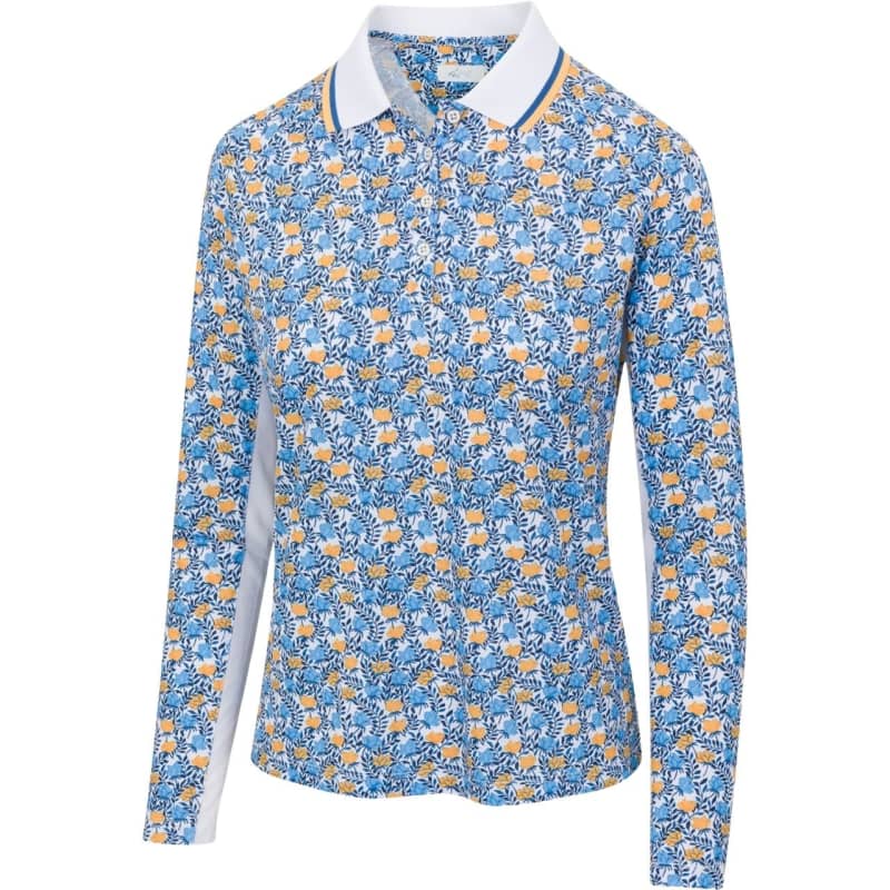 Greg Norman Ventilated Mini Poppies Ladies Long Sleeve Shirt