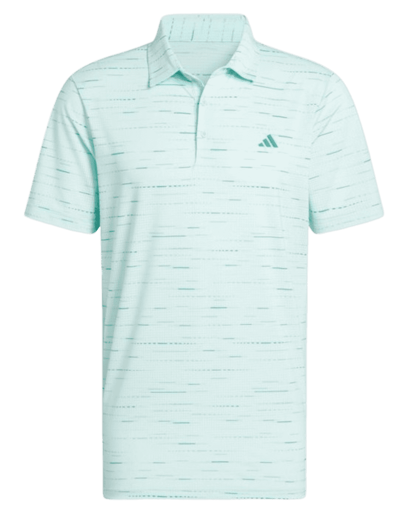 adidas Ultimate365 Mesh Glimmer Print Men's Polo Shirt Aqua
