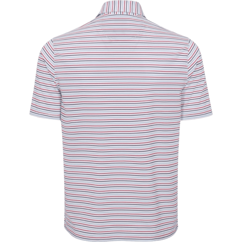 Greg Norman ML75 Stretch Jersey Game Day Stripe Men's Polo (White)