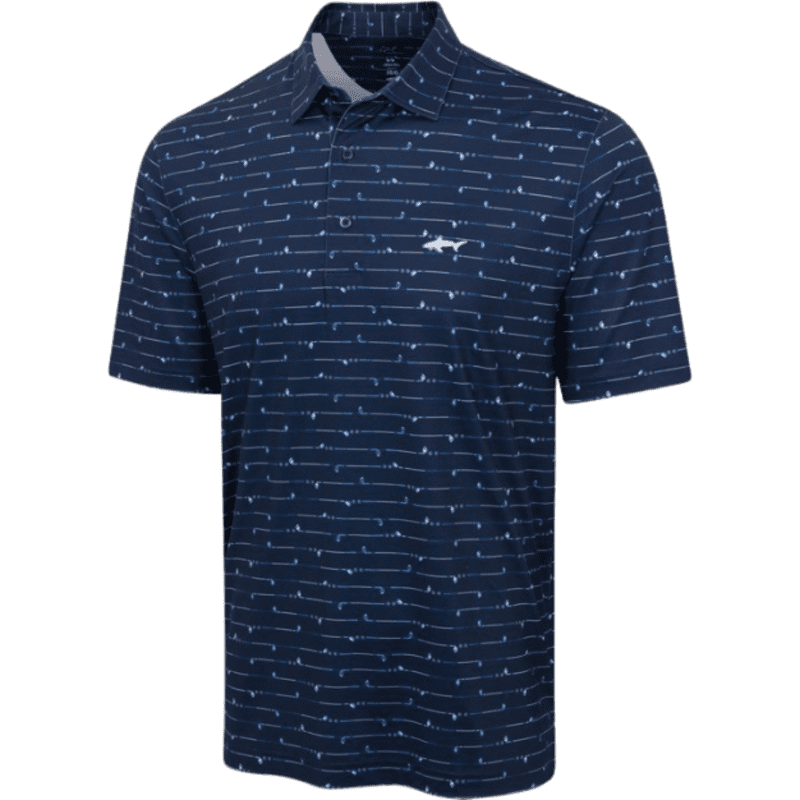 Greg Norman ML75 Golf Club Stripe Men's Polo Navy
