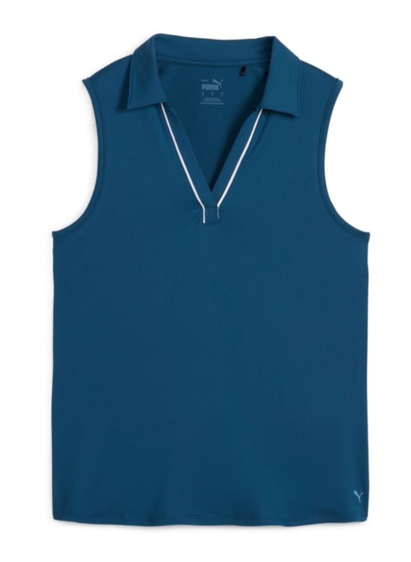 Puma Cloudspun Scallop Sleeveless Ladies Navy/Green Shirt