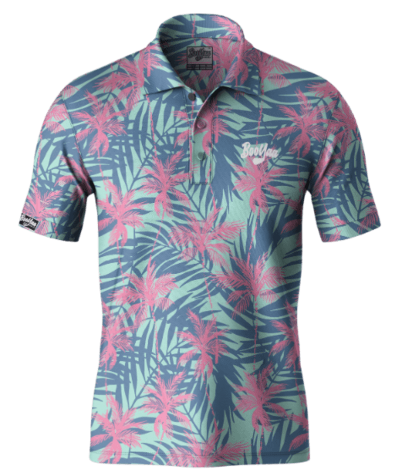  Booyaa Lifestyle Maui Men's Polo (Blue/Pink)