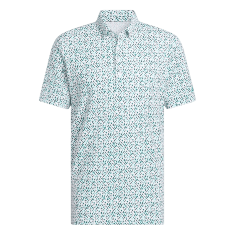 Addias Ultimate365 Micro Argyle Men's Polo (White/Pure Teal)