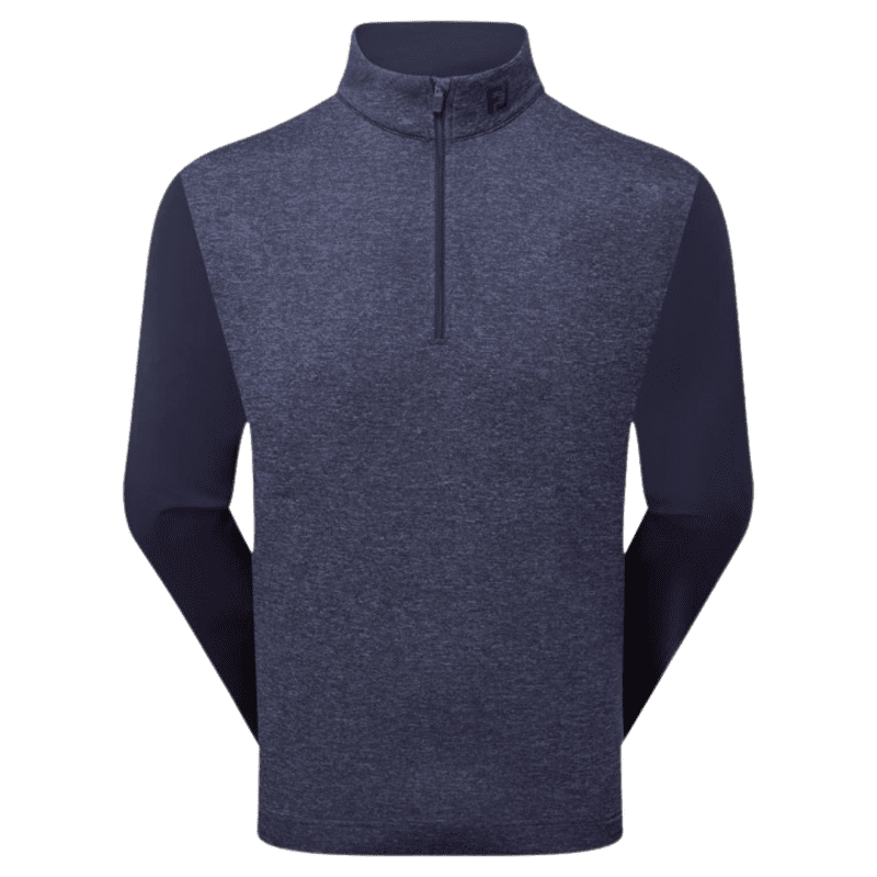 FootJoy Tonal Heather Chill-Out Zip Neck Men's Golf Sweater (Navy)