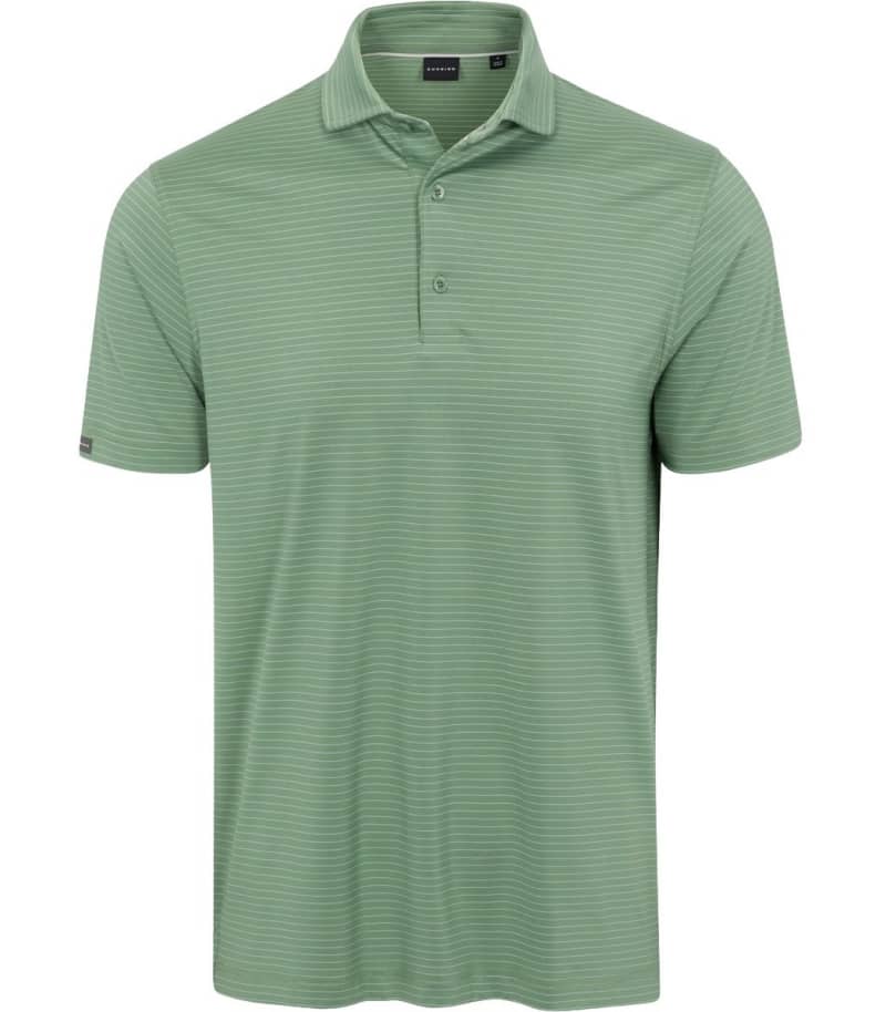 Dunning Helsby Pinstripe Jersey Men's Performance Polo Sage Green
