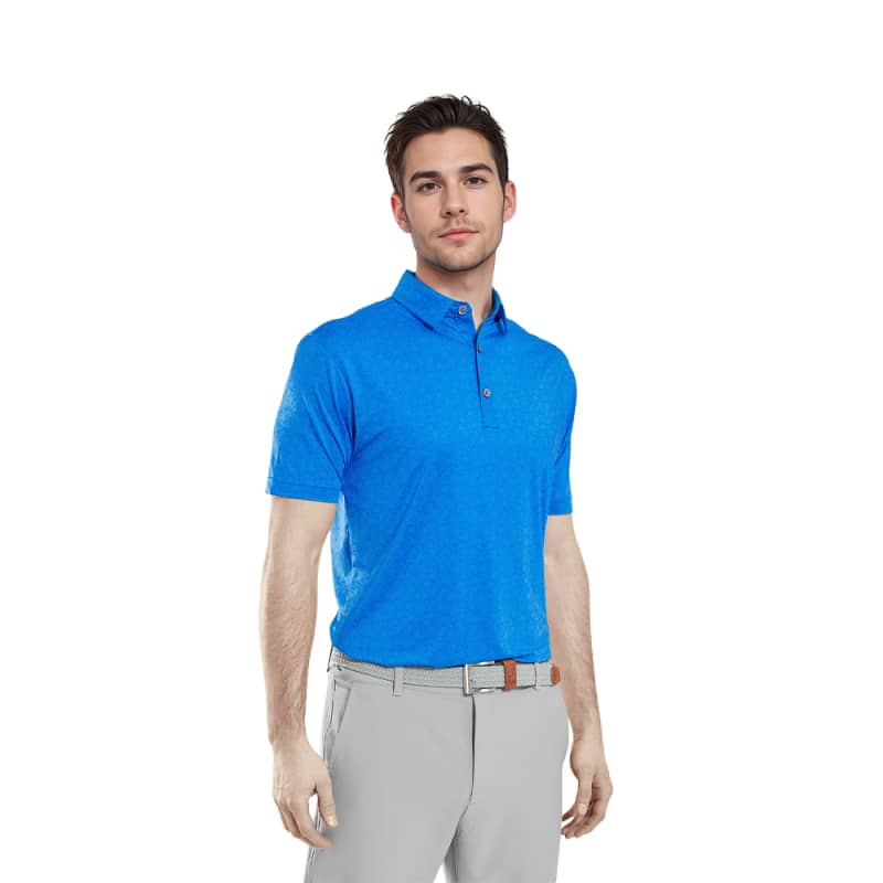 Men's Painted Floral Lisle Polo