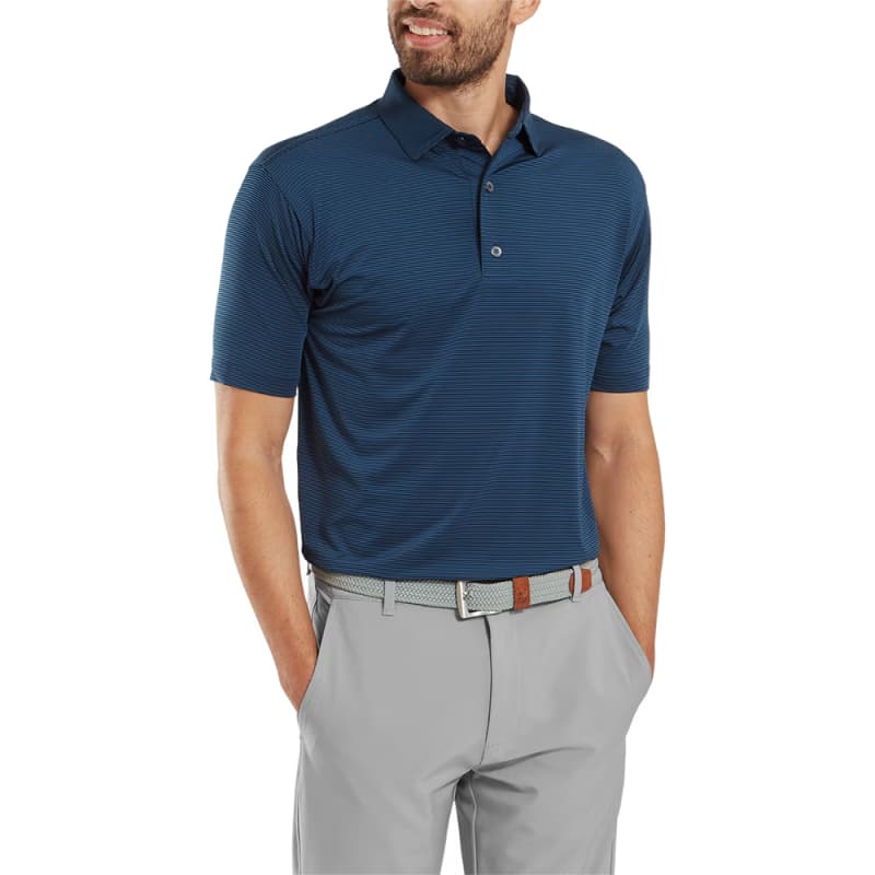 Men's Micro Feeder Stripe Lisle Polo