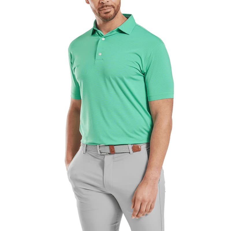 Men's Micro Feeder Stripe Lisle Polo