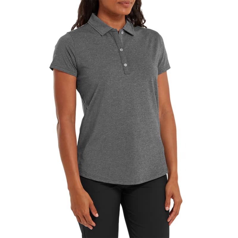 Ladies Heather Self-Collar Lisle Polo