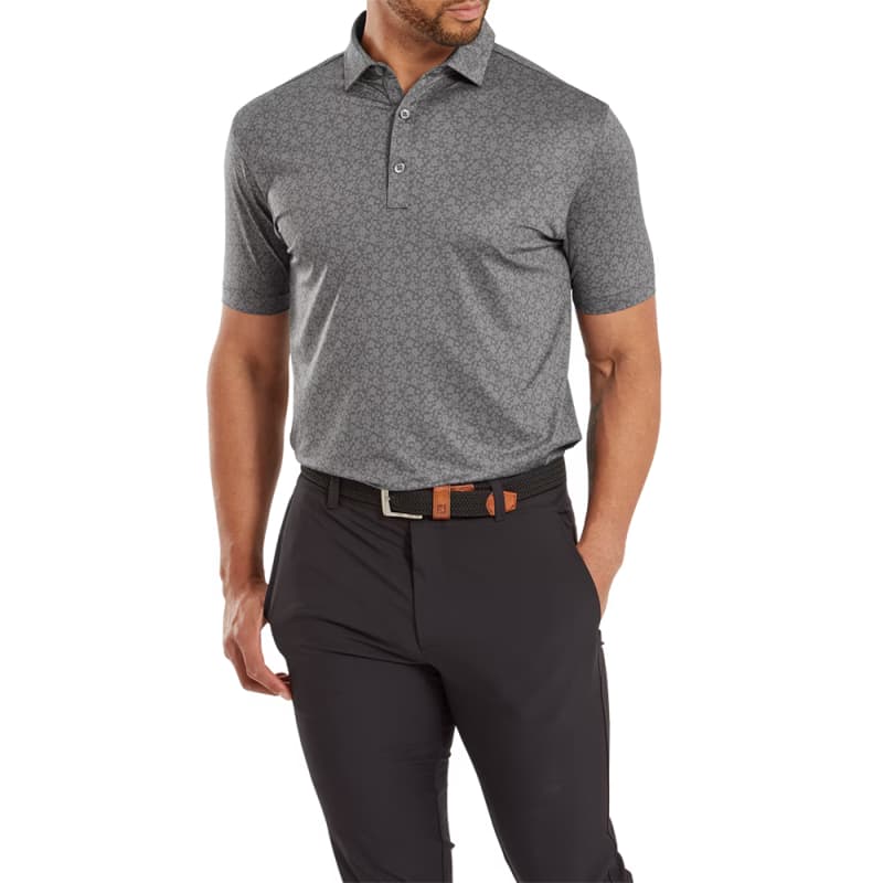 Men's Painted Floral Lisle Polo