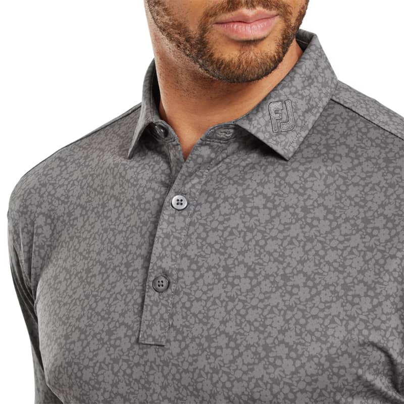 Men's Painted Floral Lisle Polo