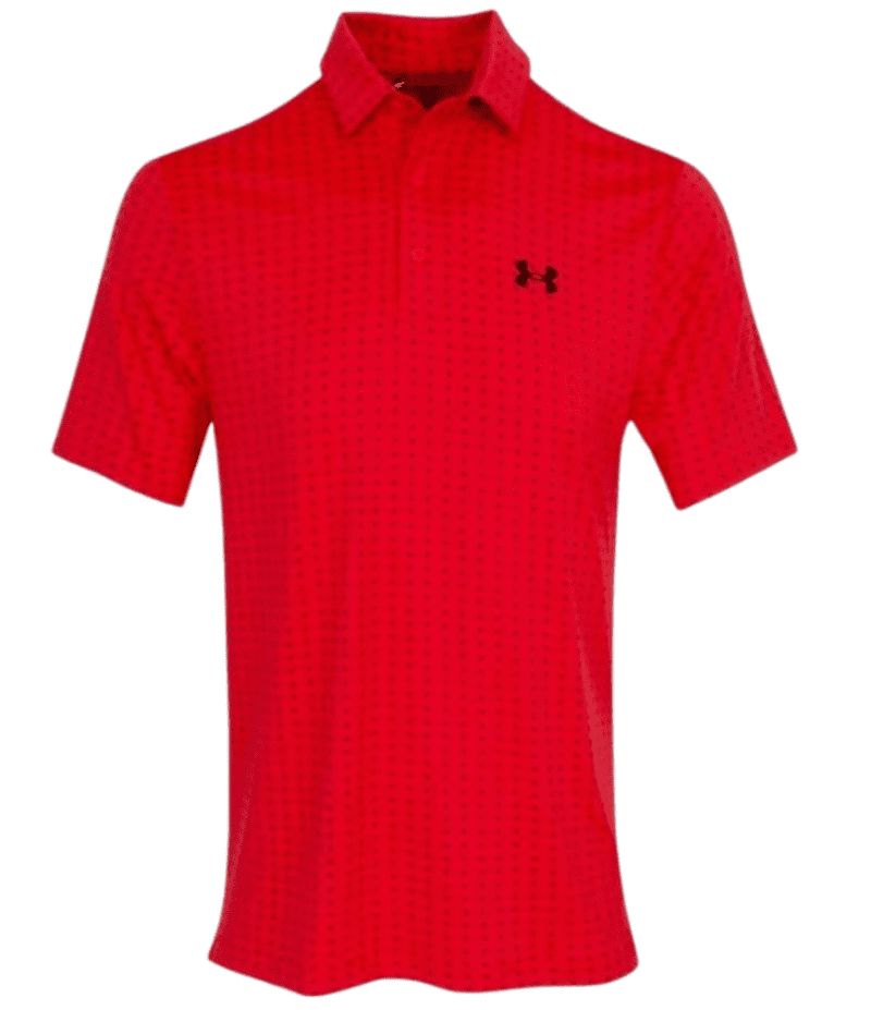 Under Armour Playoff 3.0 Printed Men's Golf Polo (Red Black)