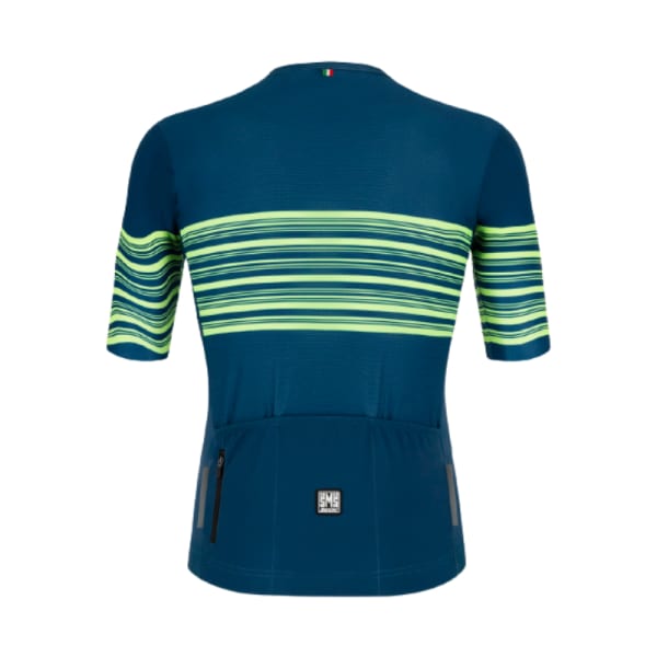 Santini Men’s Blue Green Tono Profilo Short Sleeve Jersey