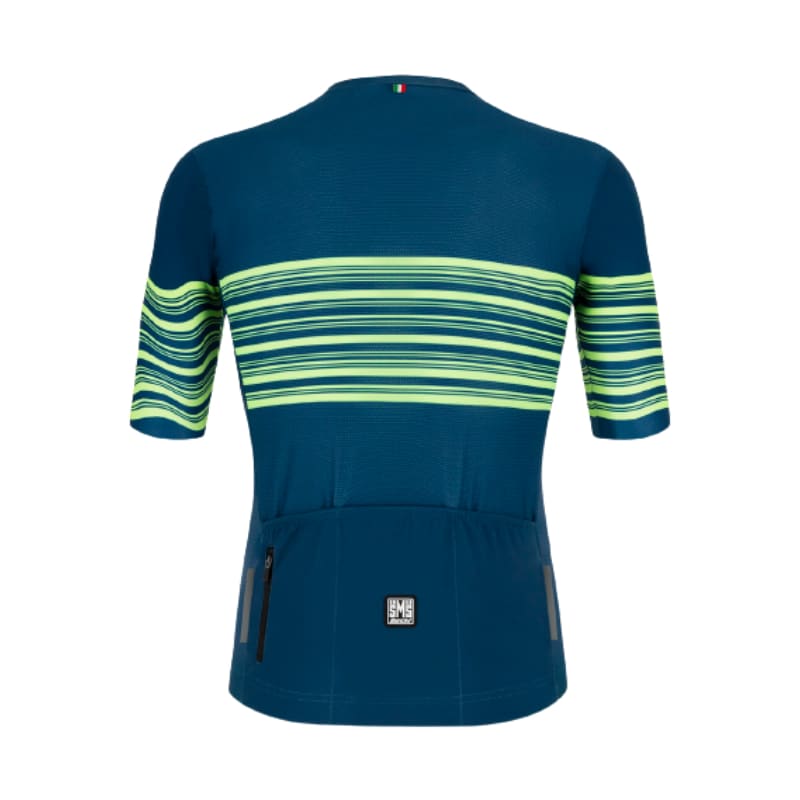 Santini Men’s Blue Green Tono Profilo Short Sleeve Jersey