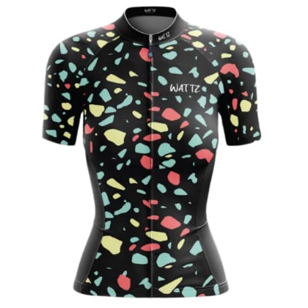 Wattz Ladies Black Flyspeck Short Sleeve Jersey