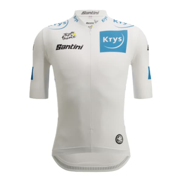 Santini Men&#039;s White Best Young Rider Official Tour de France Jersey