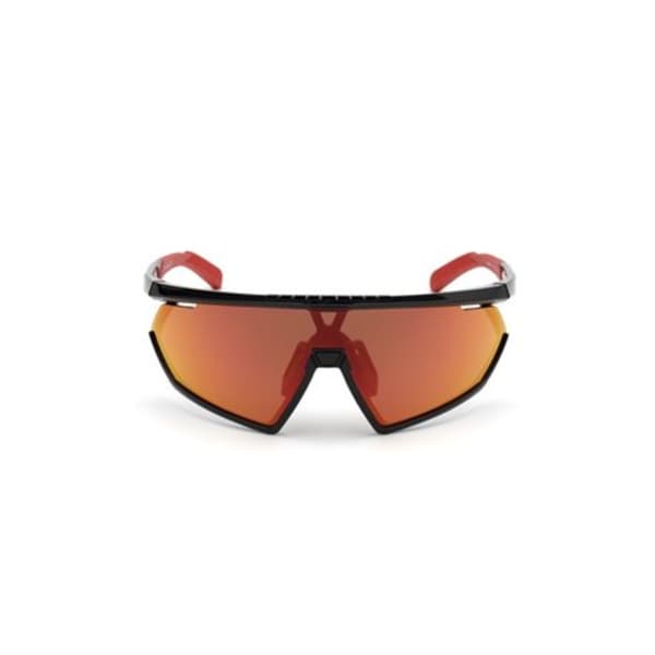 adidas Contrast Red Unisex Shiny Black Sunglasses