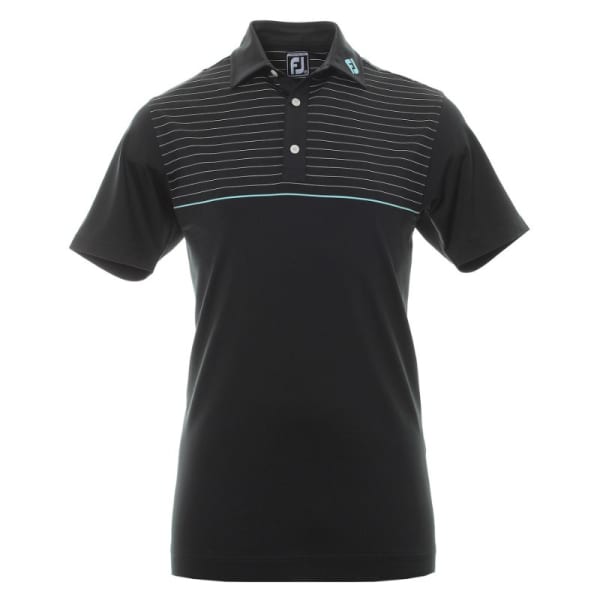 FootJoy  Lisle Engineered Pinstripe Shirt Mens Black 