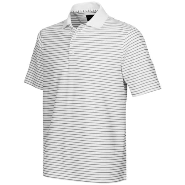 Greg Norman Protek Pique Men&#039;s Stripe White/Beige Shirt 