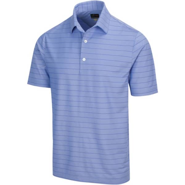 Greg Norman Protek Micro Pique Men&#039;s Stripe Blue Shirt