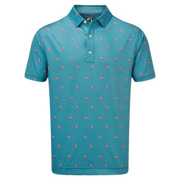 FootJoy Lisle Cocktail Print Men’s Blue Shirt