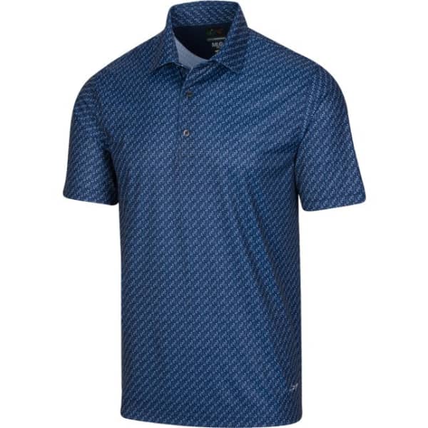 Greg Norman ML75 Micro Iron Print Men’s Navy Shirt