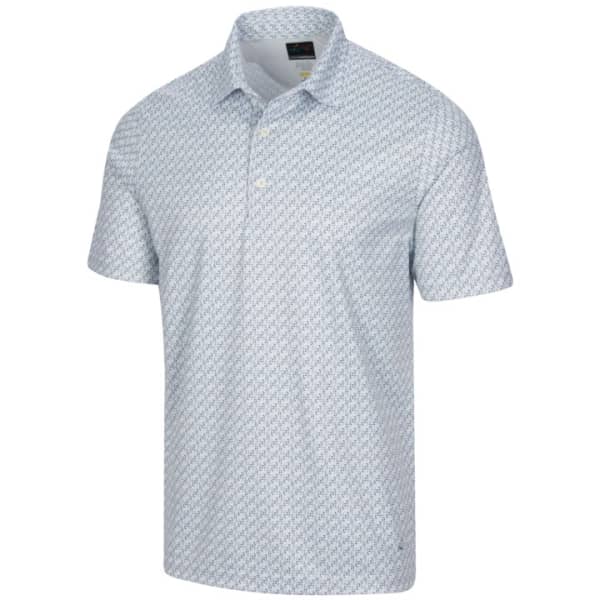 Greg Norman Micro-Dash Fouland Men&#039;s White/Blue Shirt