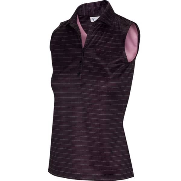 Greg Norman Dotted Stripe Ladies Black Shirt