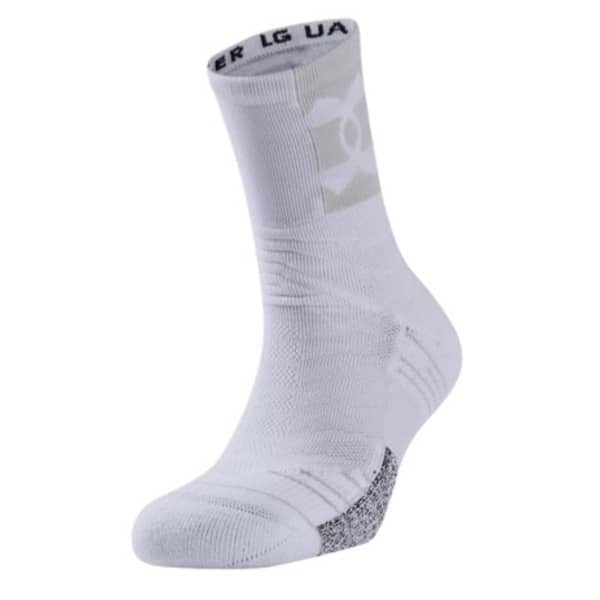 Under Armour Playmaker Mid-Crew Mens White Socks 