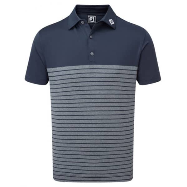 FootJoy Engineered Heather Stripe Lisle Men’s Navy Shirt