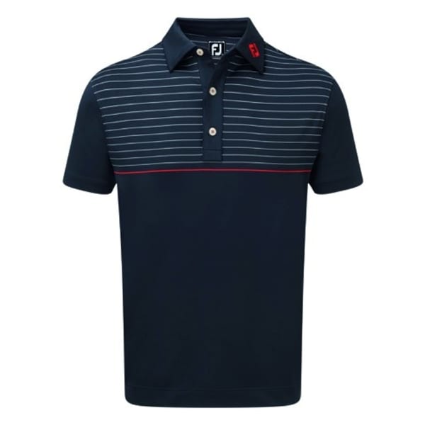 Footjoy Lisle Engeneered Pinstriped Men&#039;s Navy/White Shirt