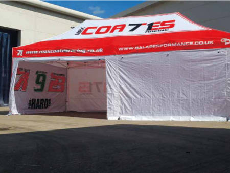 Printed racing tent
