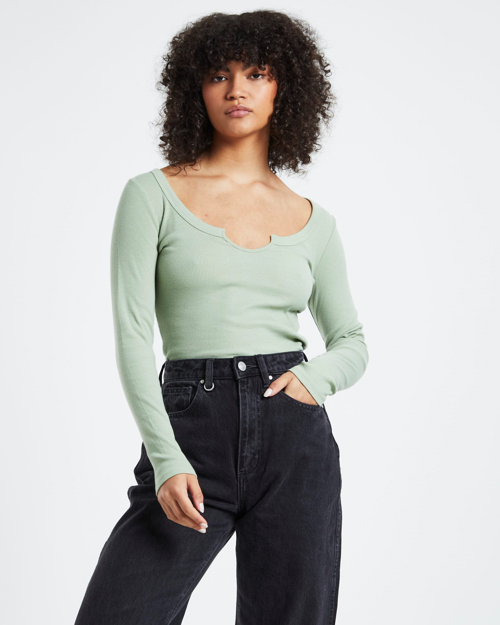 Deep V-Neck Long-Sleeve Top | Ardene