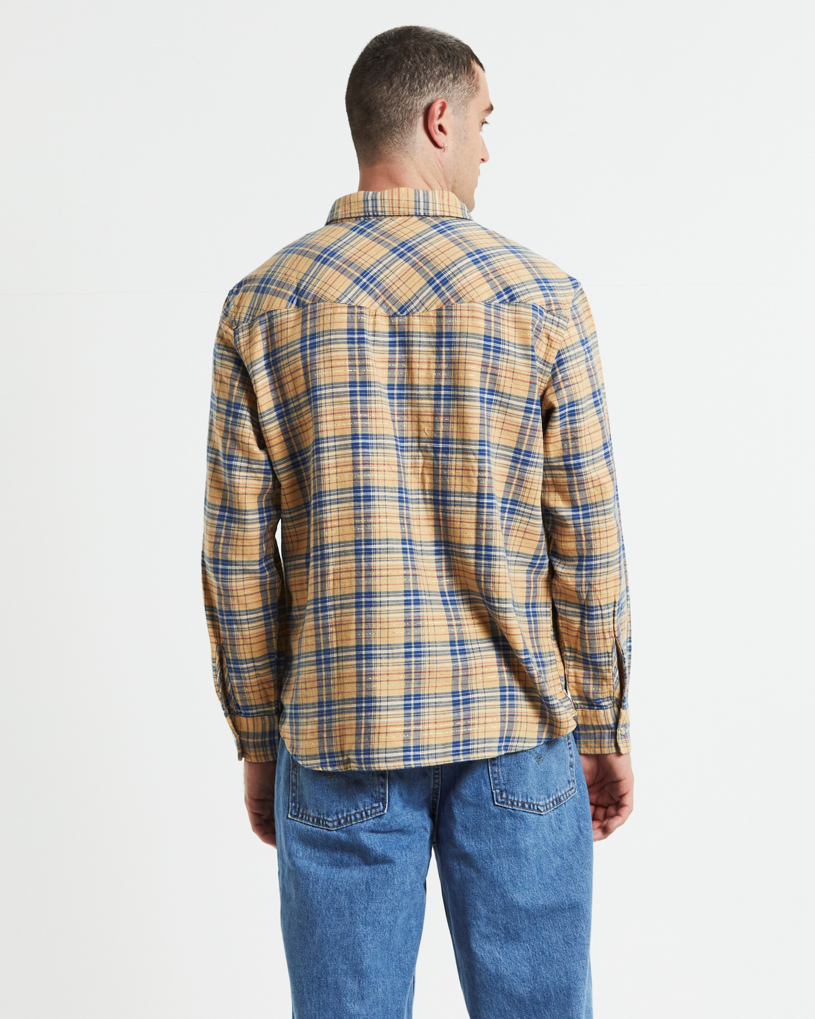 NEW LEVIS Relaxed Fit Western Krishan Plaid Shirt Lark Multi - Picture 3 of 7