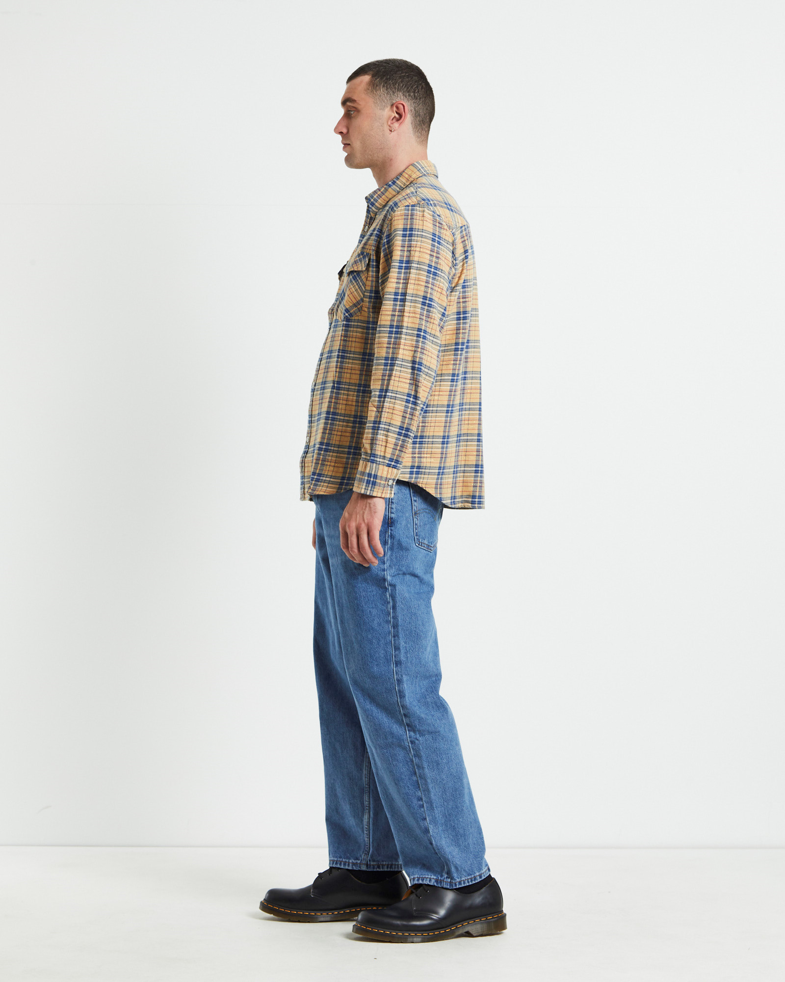 NEW LEVIS Relaxed Fit Western Krishan Plaid Shirt Lark Multi - Picture 5 of 7