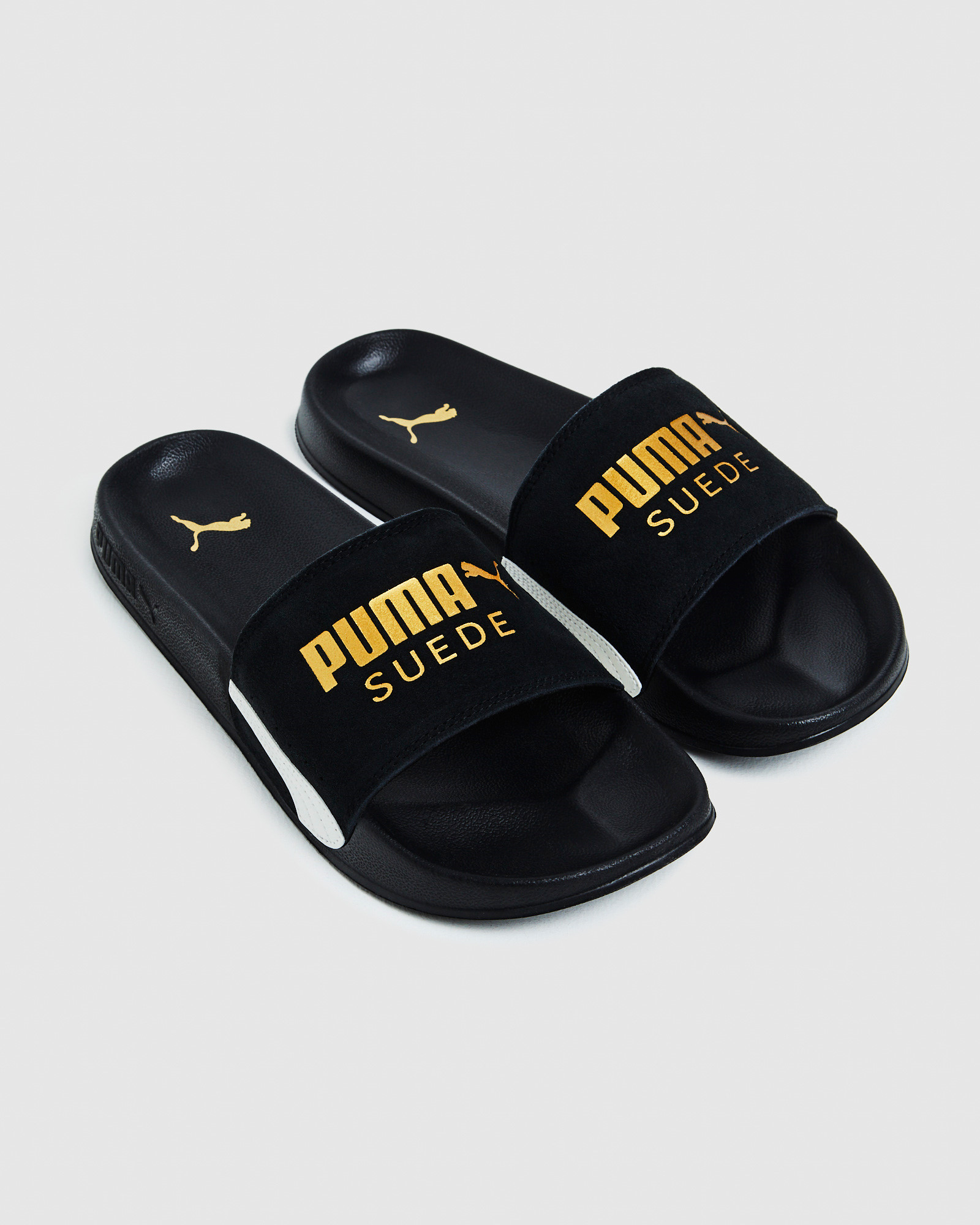 NEW PUMA Leadcat Suede Slides Black Gold eBay