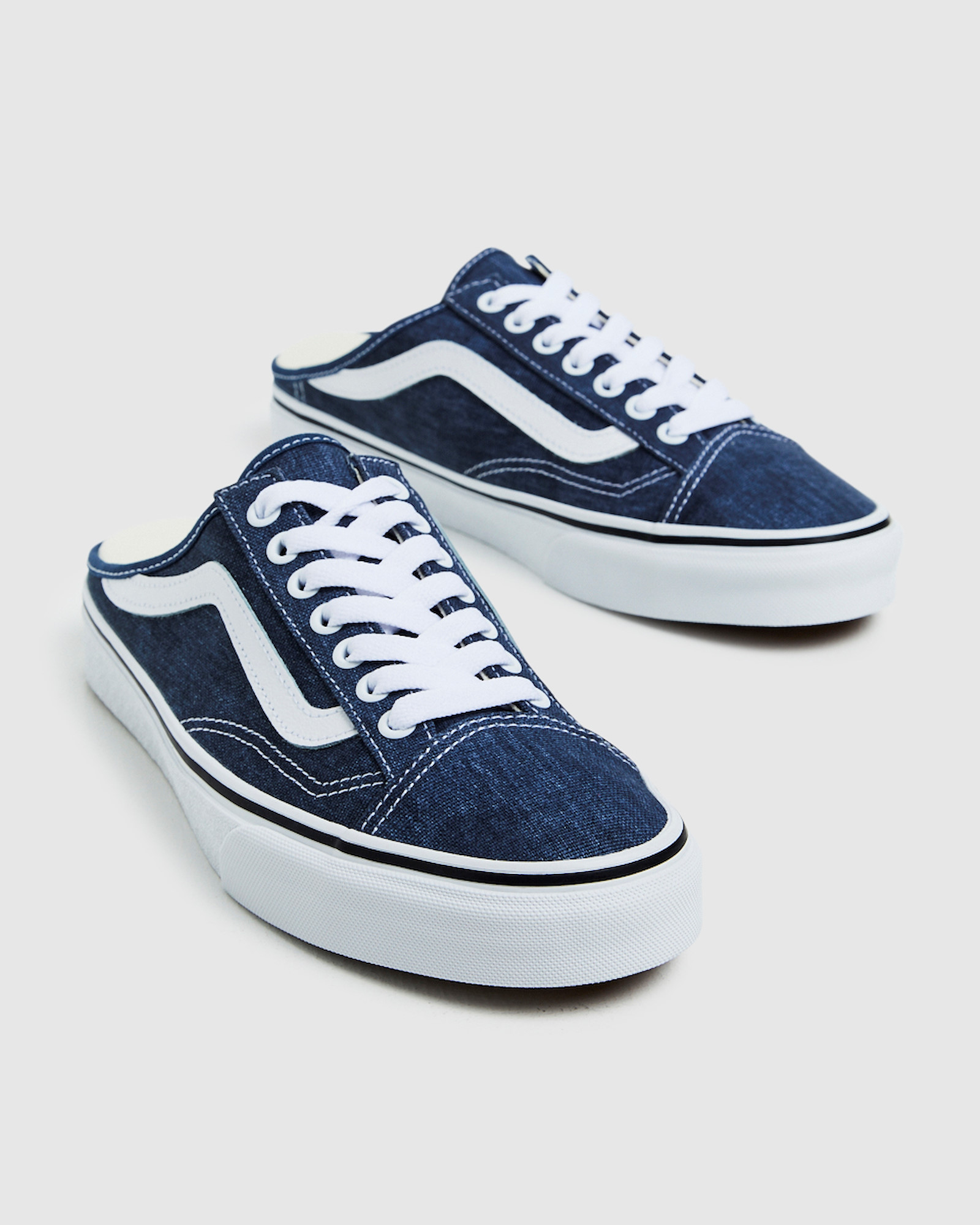 NEW VANS Style 36 Mule Sneakers Stone Wash Dark Denim Blue - Picture 2 of 37