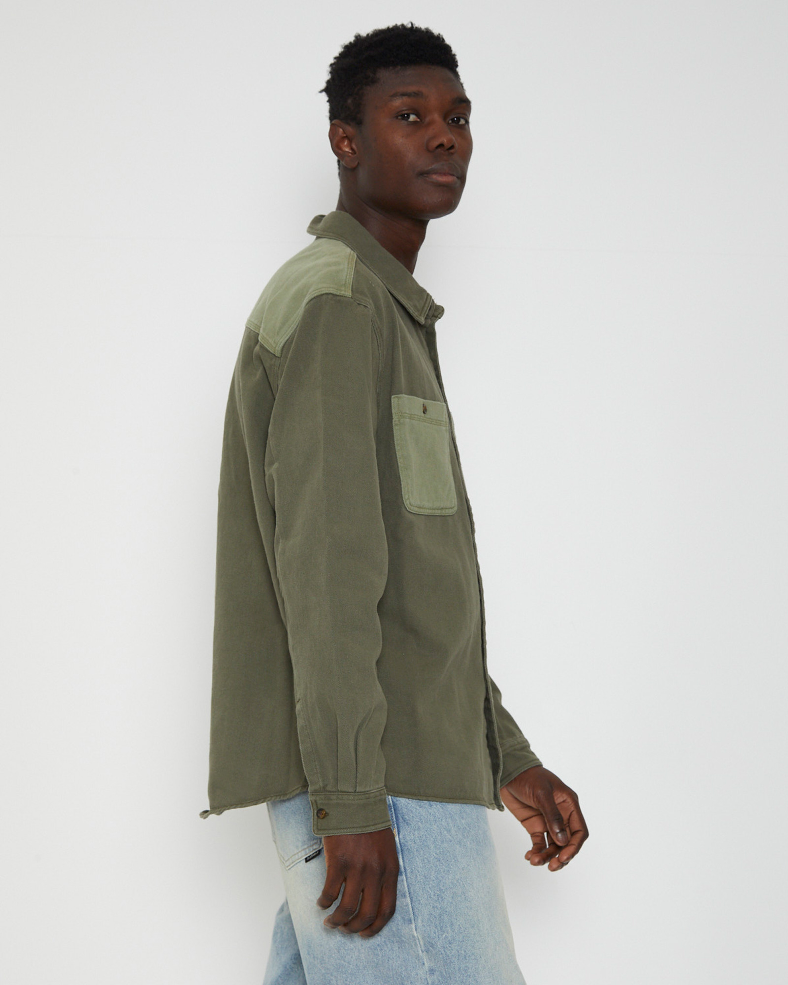 NEW LEE Lee Worker Long Sleeve Shirt in Patch Green - Picture 5 of 26