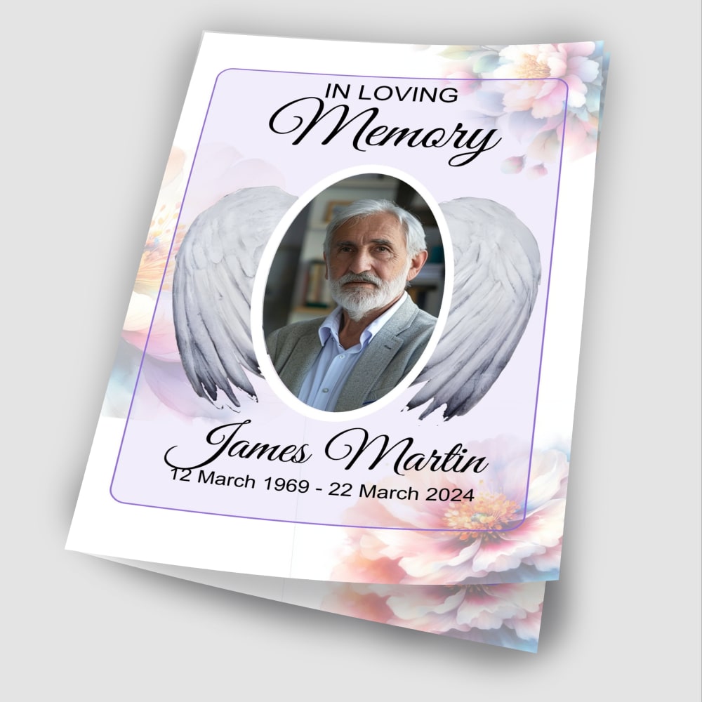 Angles Wings Funeral Program
