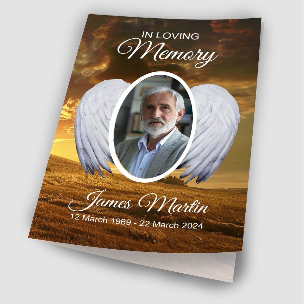 Angles Wings Funeral Program