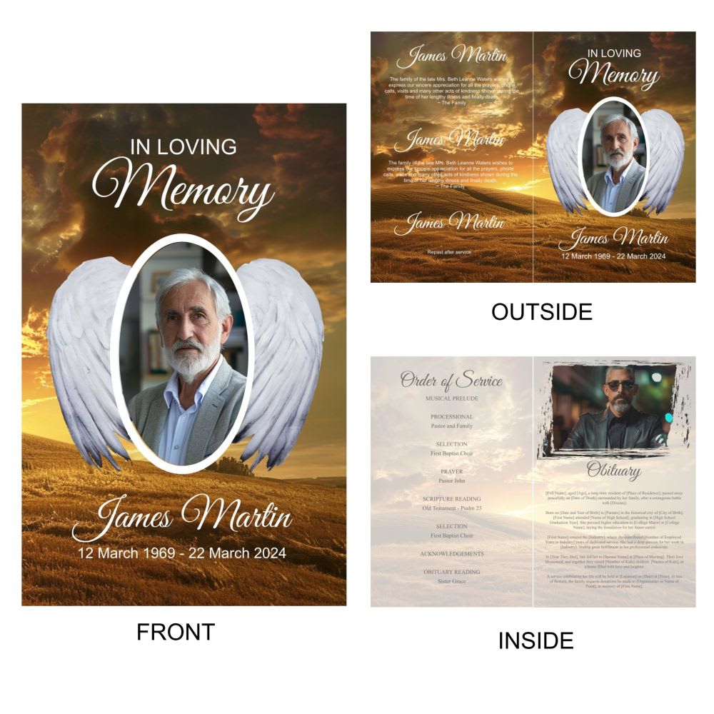 Angles Wings Funeral Program - Image 3