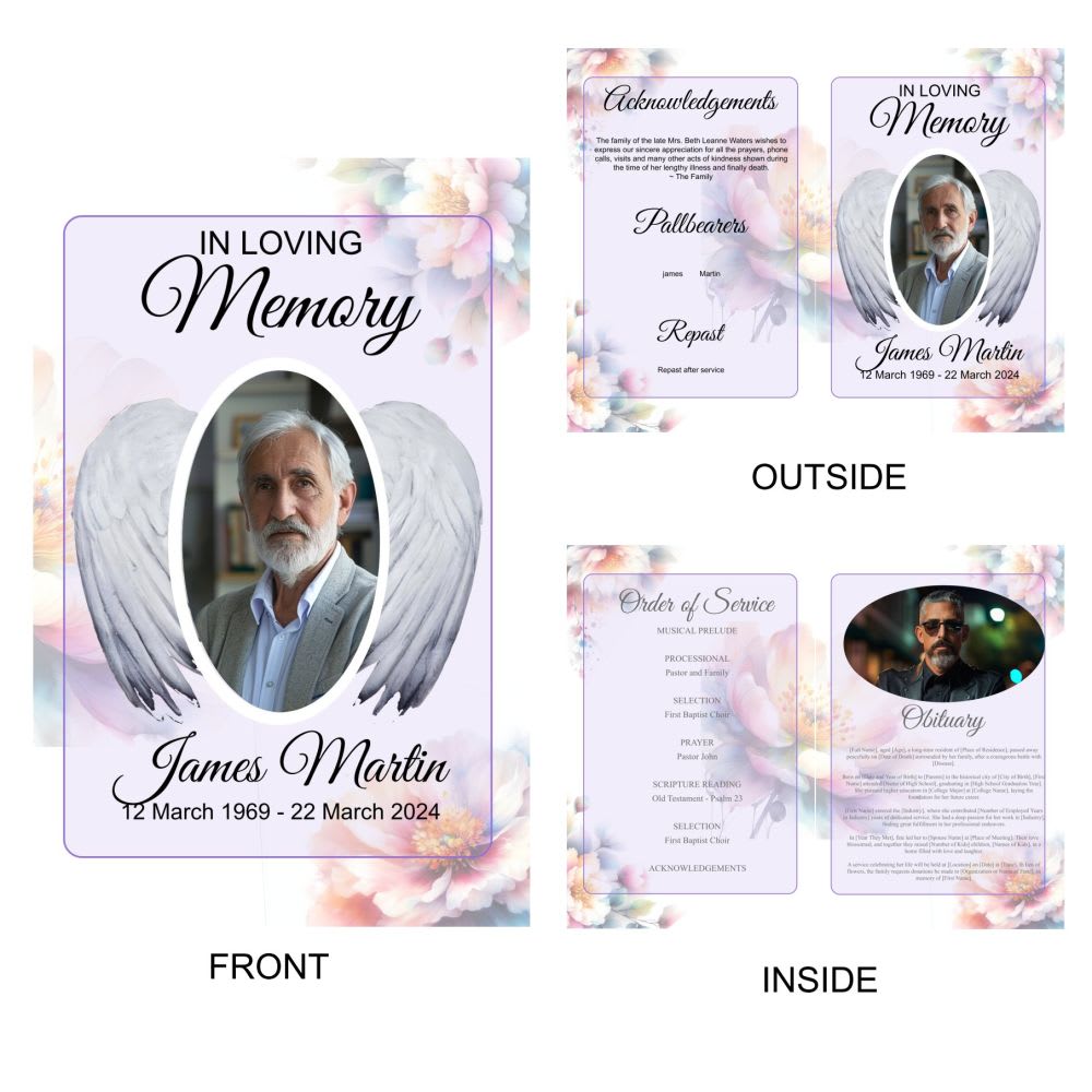 Angles Wings Funeral Program - Image 3