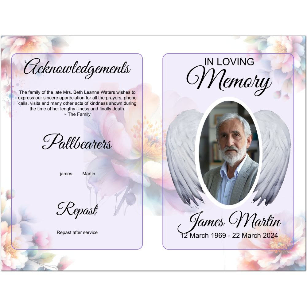Angles Wings Funeral Program - Image 4