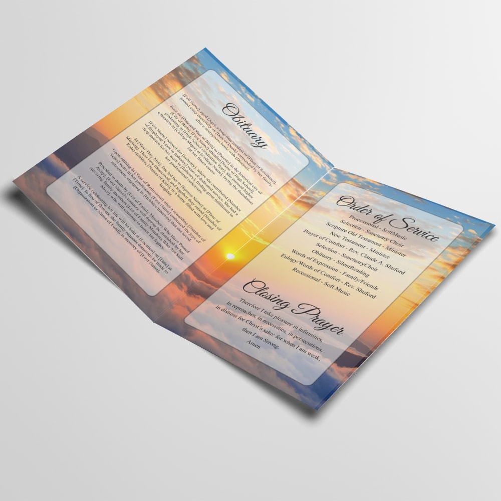 Sunset Funeral Program - Image 2