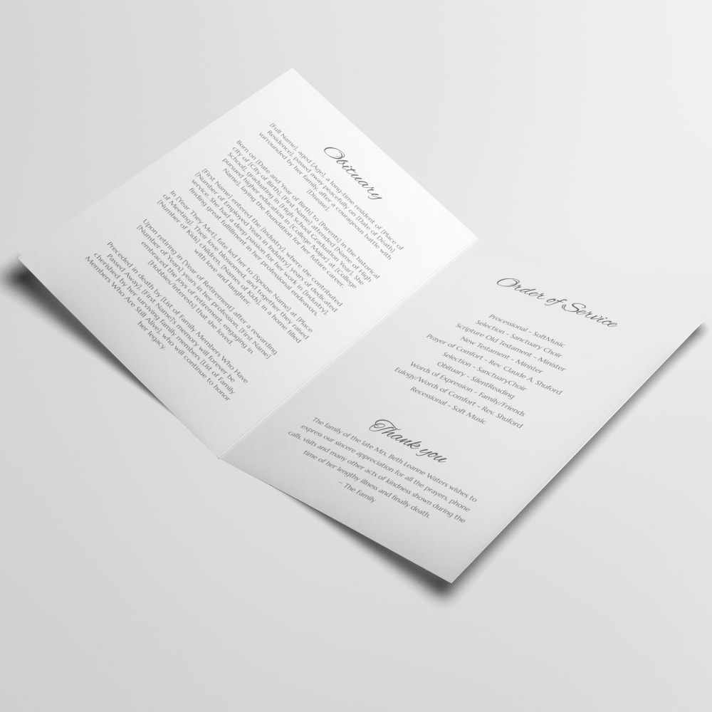 Minimalist Funeral Program - Image 2