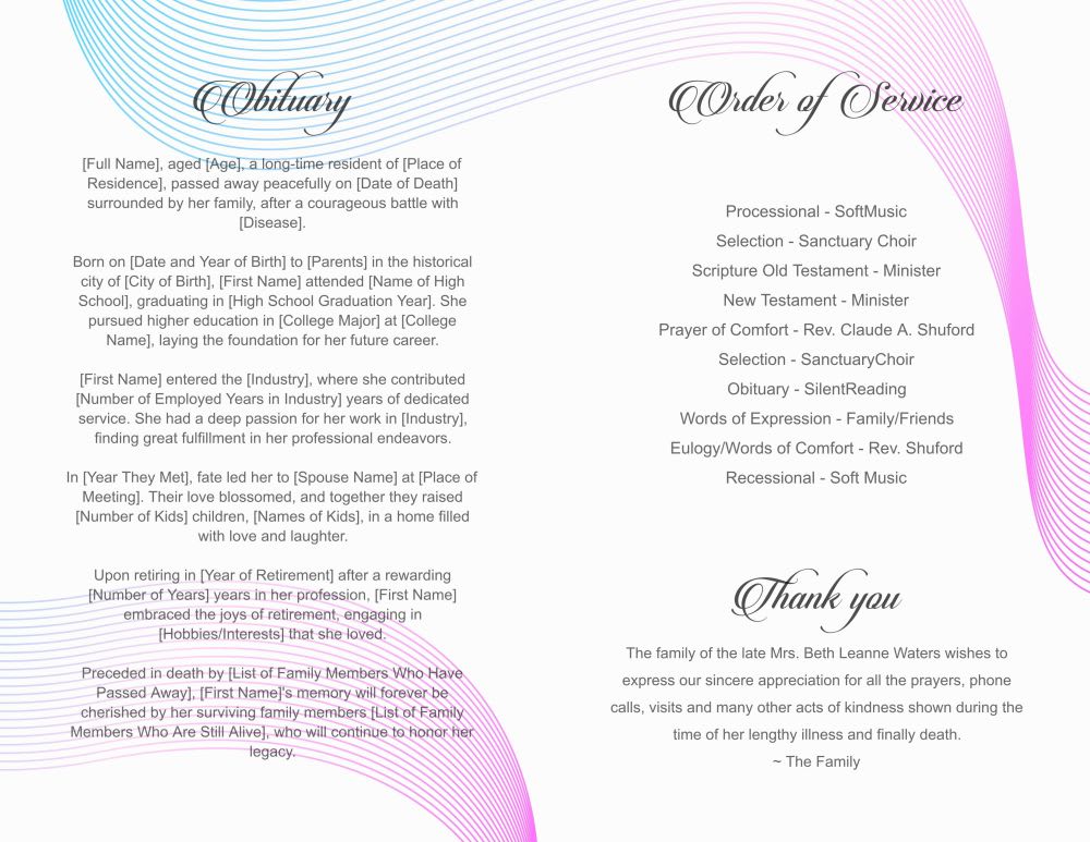 Waves Funeral Program - Image 5